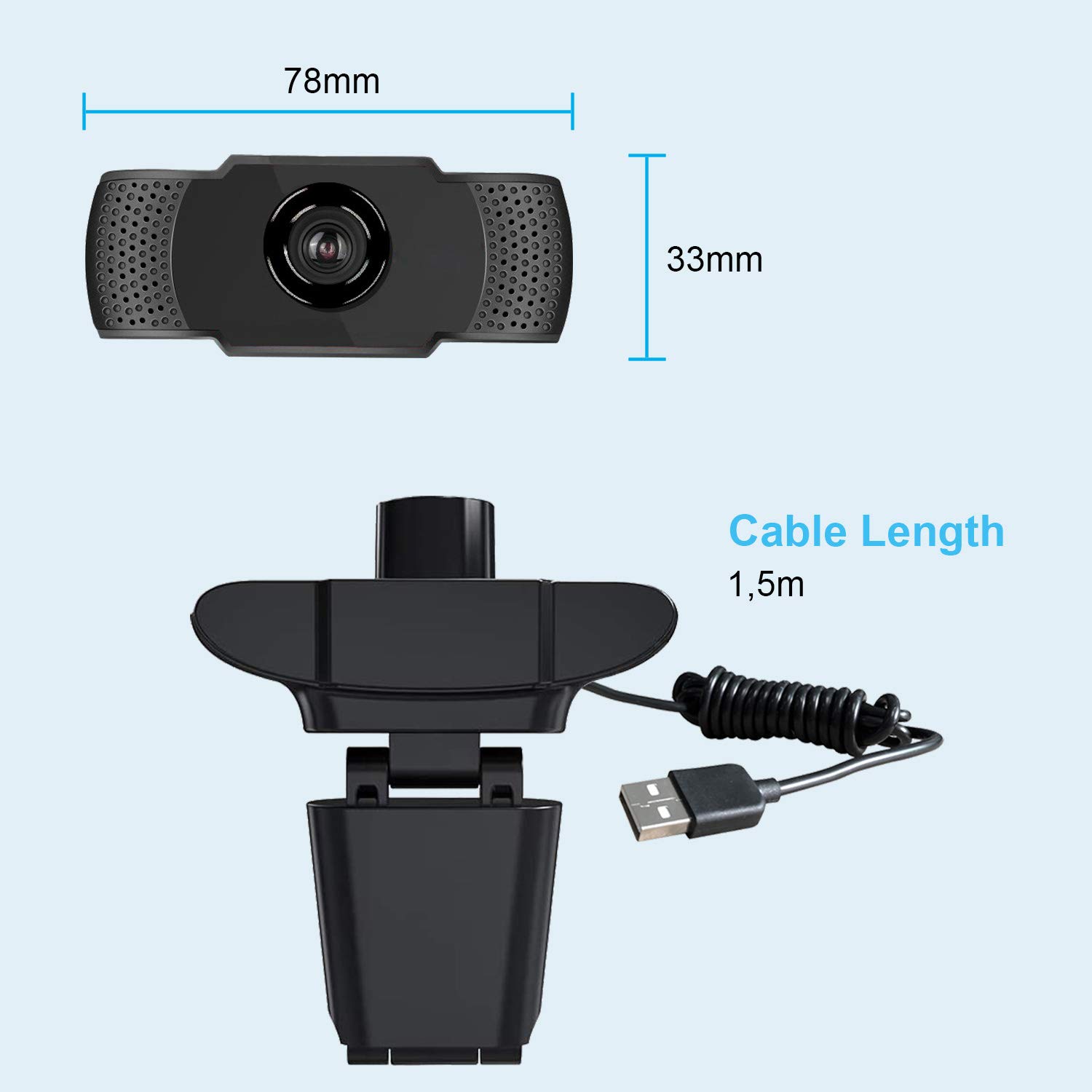 INSTAR Webcam USB in-W1 de, Full-HD, Webcam avec Microphone, Webcam 1080p, Bureau à Domicile, Plug & Play, Windows/MacOS/Linux, idéal pour Zoom, Skype, FaceTime et d'autres programmes