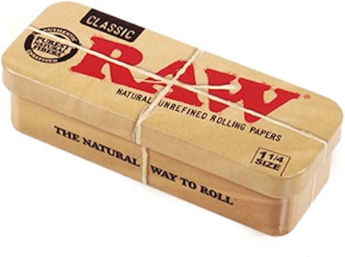 RAW 1 14 Cono Caddy Contenedor de almacenamiento de metal Papel de liar de la lata 259.2 ft m