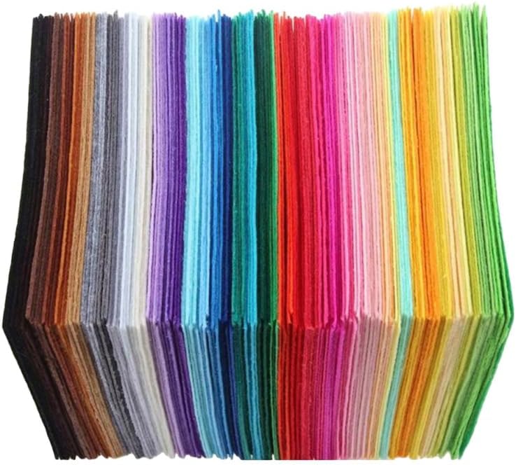 SUPVOX Multicolour Nonwoven Fabric Sheet 40pcs Assorted Color Felt Fabric Sheets Craft Felt Squares for Patchwork DIY Crafts Sewing Crafting Projects