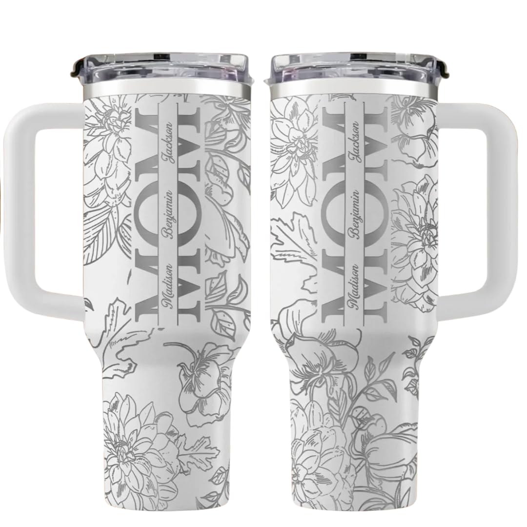Every Sip A Reminder Of Her Love - Family Personalized Custom 40oz Tumbler With Handle - Mothers Day