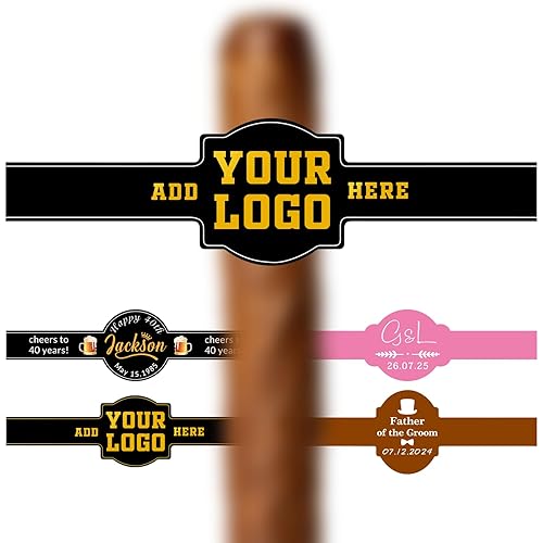 Up to 144Pcs Custom Ciga Bands & Labels - Personalized