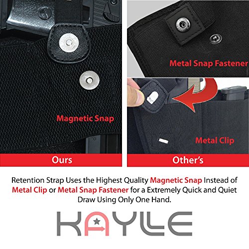 Kaylle Belly Band Concealed Carry Holster - Neoprene Elastic Inside Waistband Gun Holster For Women Men - Fits Glock 17 19 43 30S 23 26 22 23 9Mm Sig Sauer Bodyguard Springfield S&W M&P (Left) #TOP4
