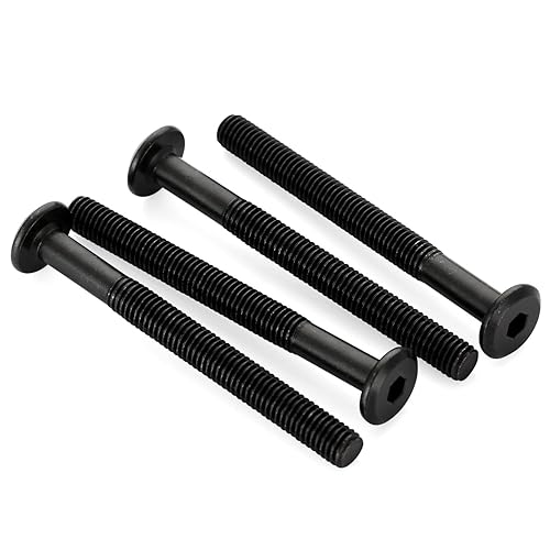 Miniatura 10 de Tornillos Allen de tapa de enchufe M5 x 0.472 in, tornillos de cabeza redonda plana, tornillos para muebles, acero al carbono, rosca completa,