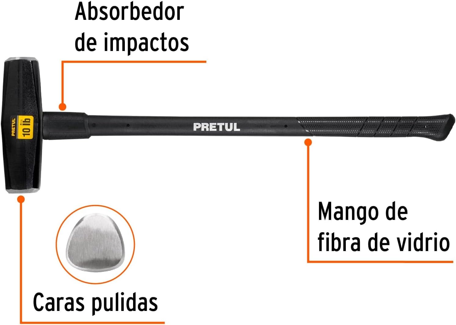 Pretul Hammer Mallet, Marro type Snow 10 lbs., 36 ', Flat, German, 5.15 kg