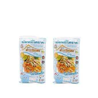 Pack of 5 Pad Mee Korat Stir-Fry Noodle Kit - Authentic Thai Rice Noodles with Savory Stir-Fry Sauce - Quick and Easy Meal Prep 200g Non-Spicy