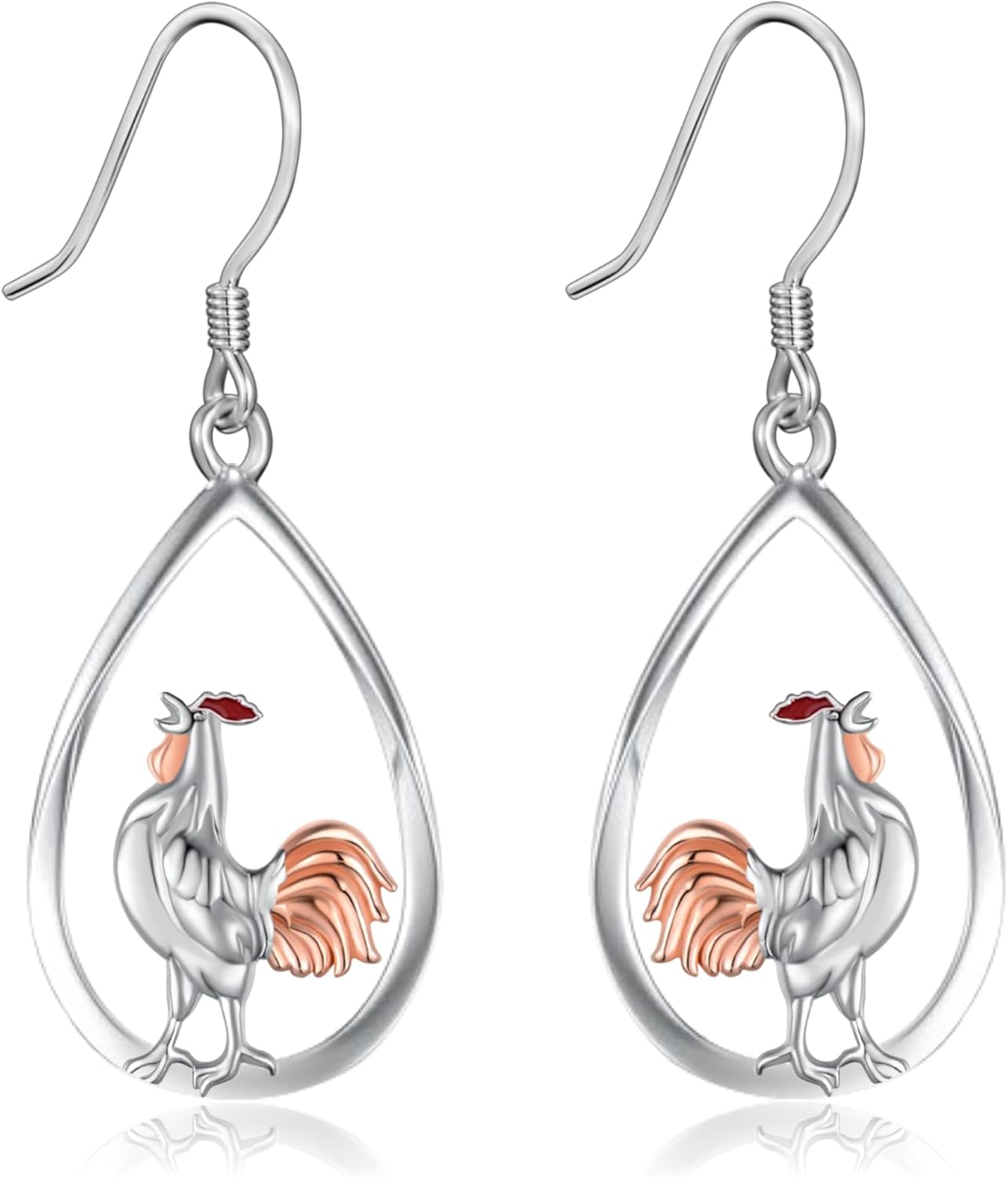 Sterling Phoenix & Duck Dangle Earrings - Unique Animal Earrings for Women for Christmas or Birthday
