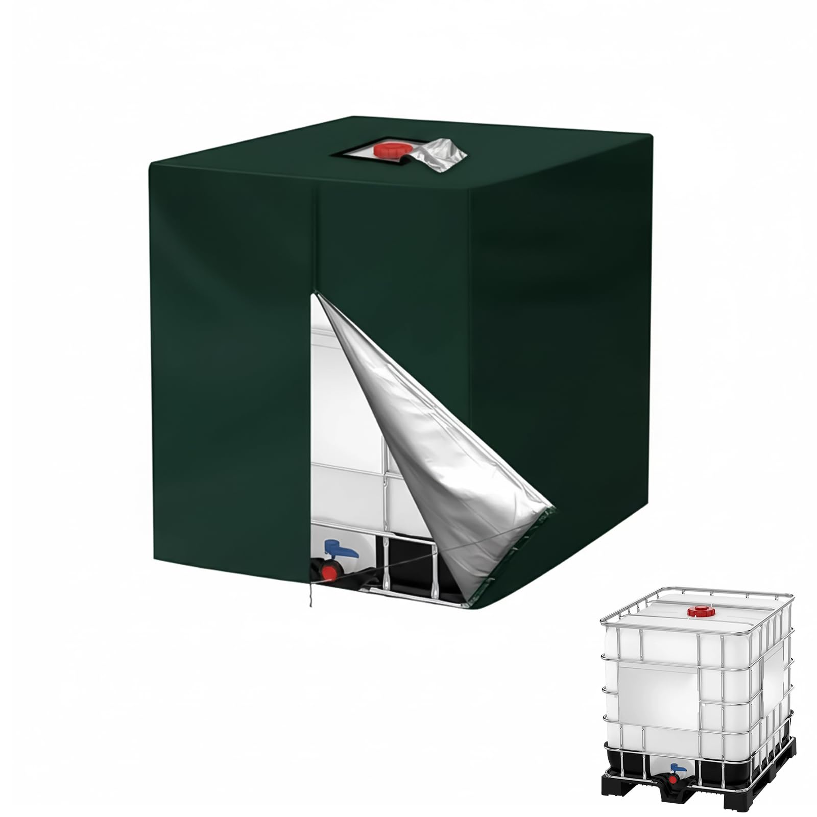 Copertura per serbatoio IBC 1000L, Copertura per contenitore IBC 420D, Copertura IBC 1000L - Telo di protezione UV, Resistente agli Agenti Atmosferici e Antipolvere Con Borsa di Conservazione