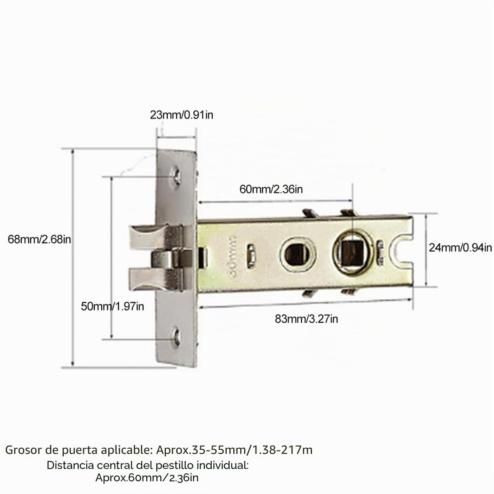 Cerradura de Puerta Biométrica Inteligente con Huella Dactilar, Manillas Puertas Interior & Exterior Cerradura de Puerta Electrónica, Compatible con Aplicación Remoto/Bluetooth/Contraseña(Cromo)
