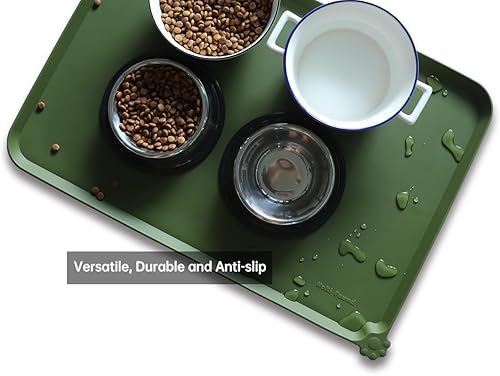Miniatura 220 de Hoki Found - Bandeja de silicona para comida de mascotas , tapete mantel individual antideslizante para mascotas, tapete impermeable de alimentación