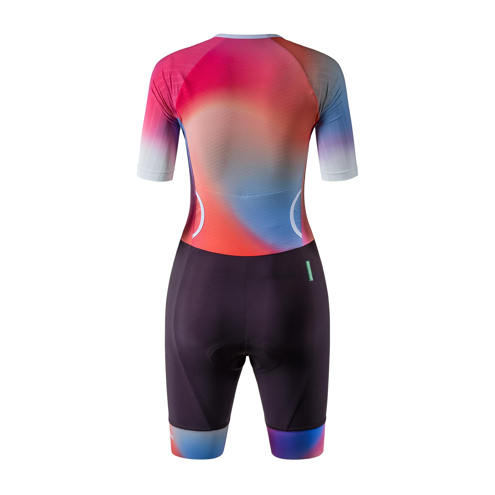 MY KILOMETRE Traje de Triatlón para Mujer Corta Manga – Trisuit con Cremallera Completa y Bolsillos Traseros Secado Rápido para Natación, Ciclismo y Carrera UPF50+