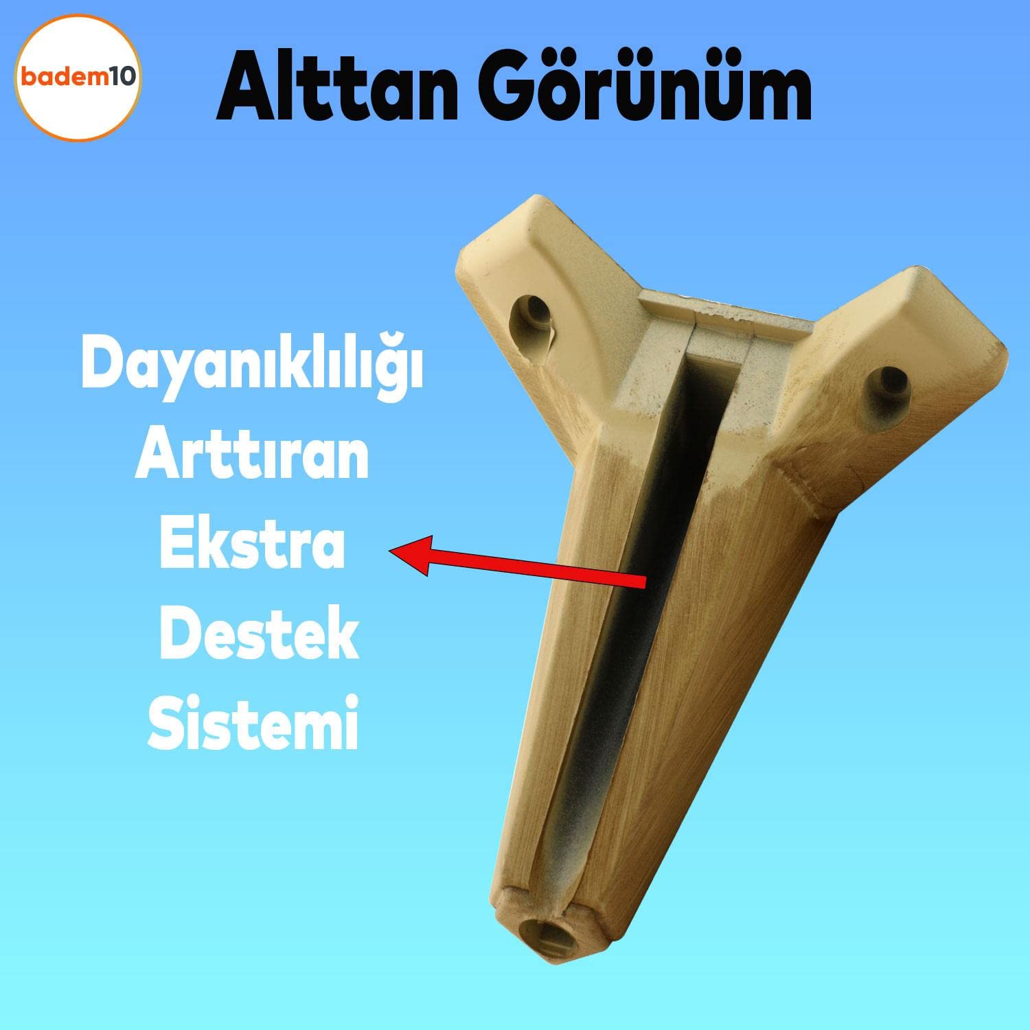 Badem10 4 ADET Sedir Lüks Mobilya Kanepe Sehpa TV Ünitesi Koltuk Ayağı 15 cm Desenli Açık Ceviz Baza Ayak (4 ADET)