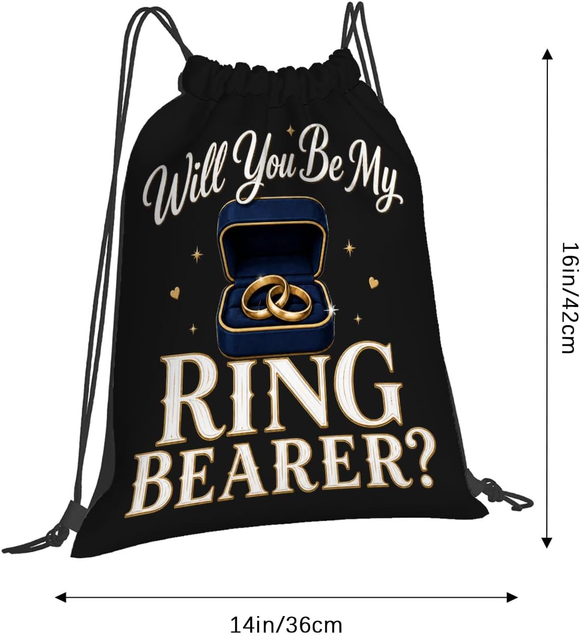 Will You Be My Ring Bearer draw string bag for Swimming image 2