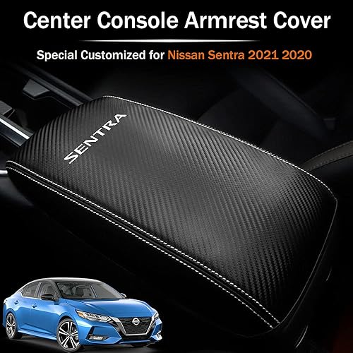 Miniatura 2 de LEXLEY Funda para reposabrazos para consola central, impermeable, antiarañazos, de cuero, para Nissan Sentra 2020, 2021, 2022, 2023, 2024, fibra de