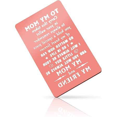 Amazon.com: Tarjeta de regalo para el día de la madre grabada con tarjeta  de regalo para mamá madre a mi mamá regalos de hijo de metal cartera de  inserción tarjeta de larga