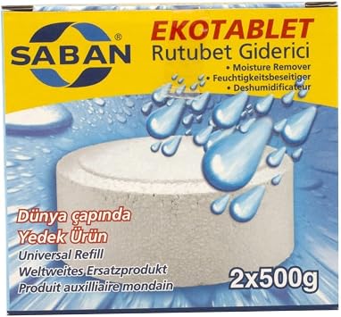 2x500 Gram - Natural Odorless, Dehumidifying Moisture and Anti-Mildew Replacement Tablet