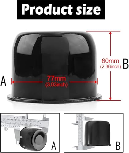 Miniatura 10 de Rheedal 4 tapas centrales de rueda de remolque personalizadas de 3.03 pulgadas, diámetro de 3.03 pulgadas, tapa de cubo de 2.36 pulgadas de alto