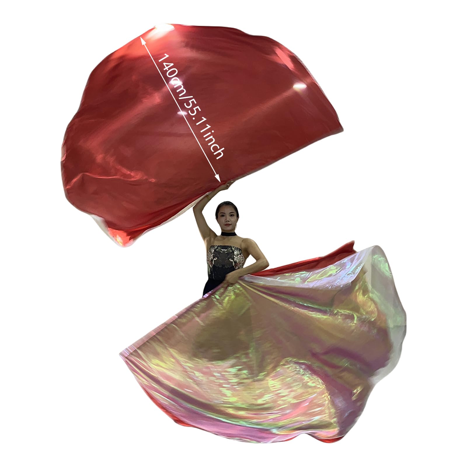 Lot de 2 drapeaux de louange pour danse - Bannières de louange en demi-cercle - Accessoires doubles