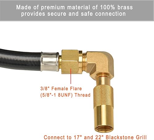 Miniatura 3 de Stanbroil Manguera de propano de conexión rápida para autocaravana de 12 pies con adaptador de codo de propano para caravana, kit de conexión rápida