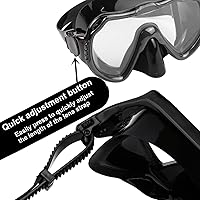 Vista 4 de Máscara de buceo, máscara de buceo, máscara de buceo para buceo, máscaras de esnórquel, equipo para adultos y adolescentes, adecuada para natación