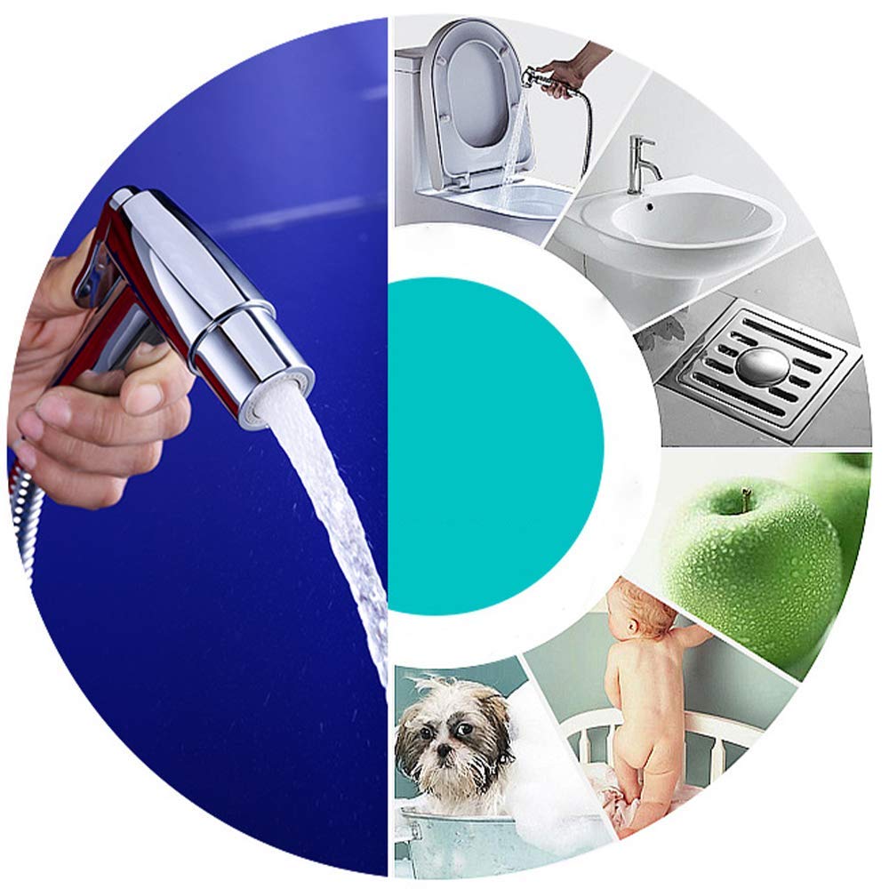 Pistola a spruzzo per WC per rubinetto pressurizzato per WC senza perforatore, risciacquo per pannolini, ugello per la pulizia dell'igiene personale, pistola per acqua da bagno, spruzzatore per W