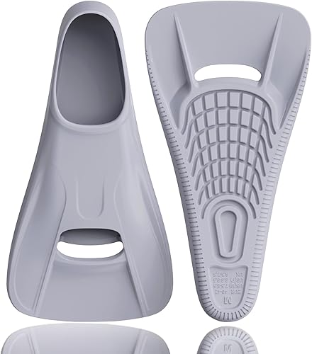 Miniatura 10 de Aletas de natación para adultos, aletas de entrenamiento de natación para natación de vueltas en piscina, cómodas aletas de silicona con bolsillo de