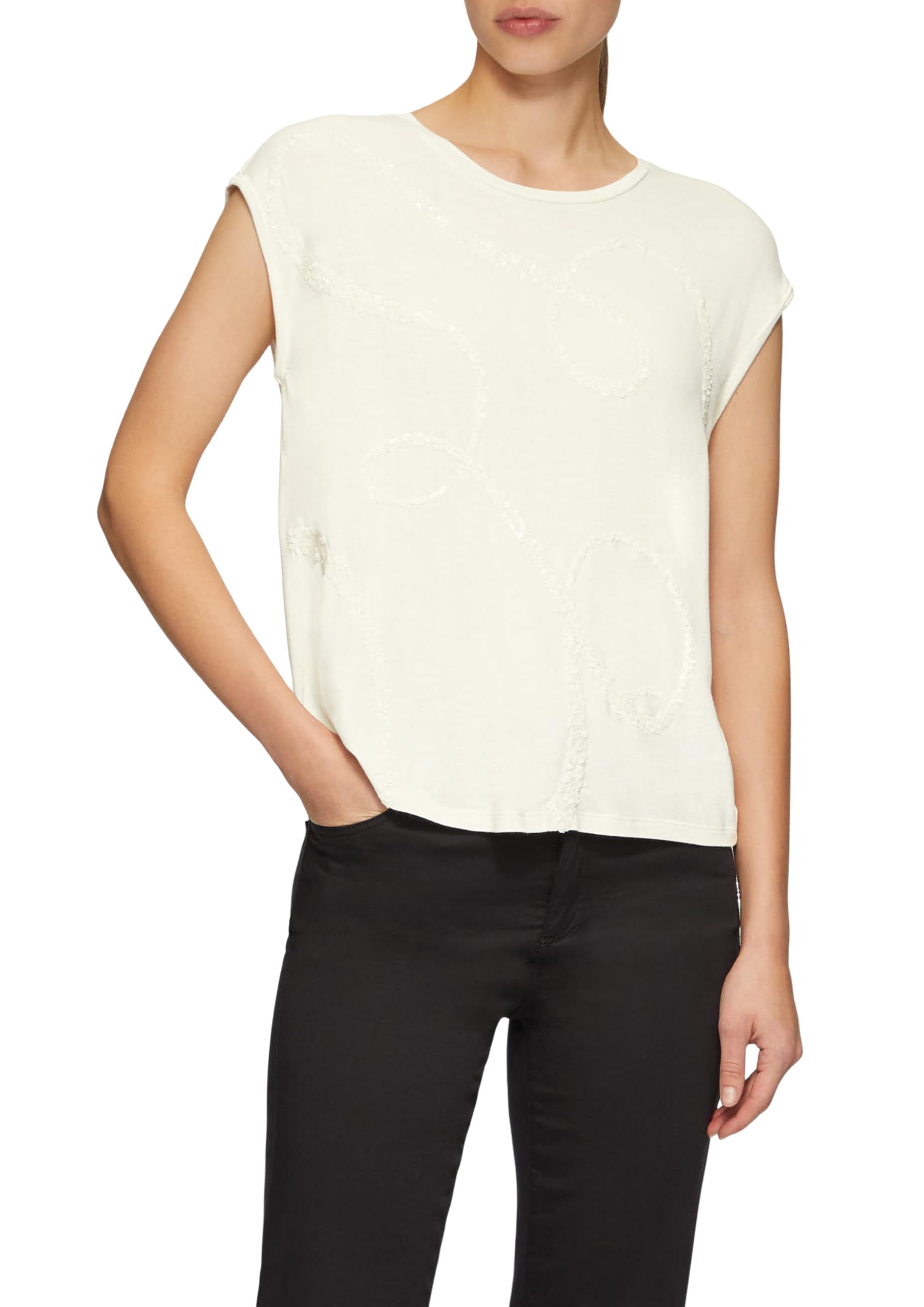 s.Oliver Shirt aus Viskosemix mit Pailletten