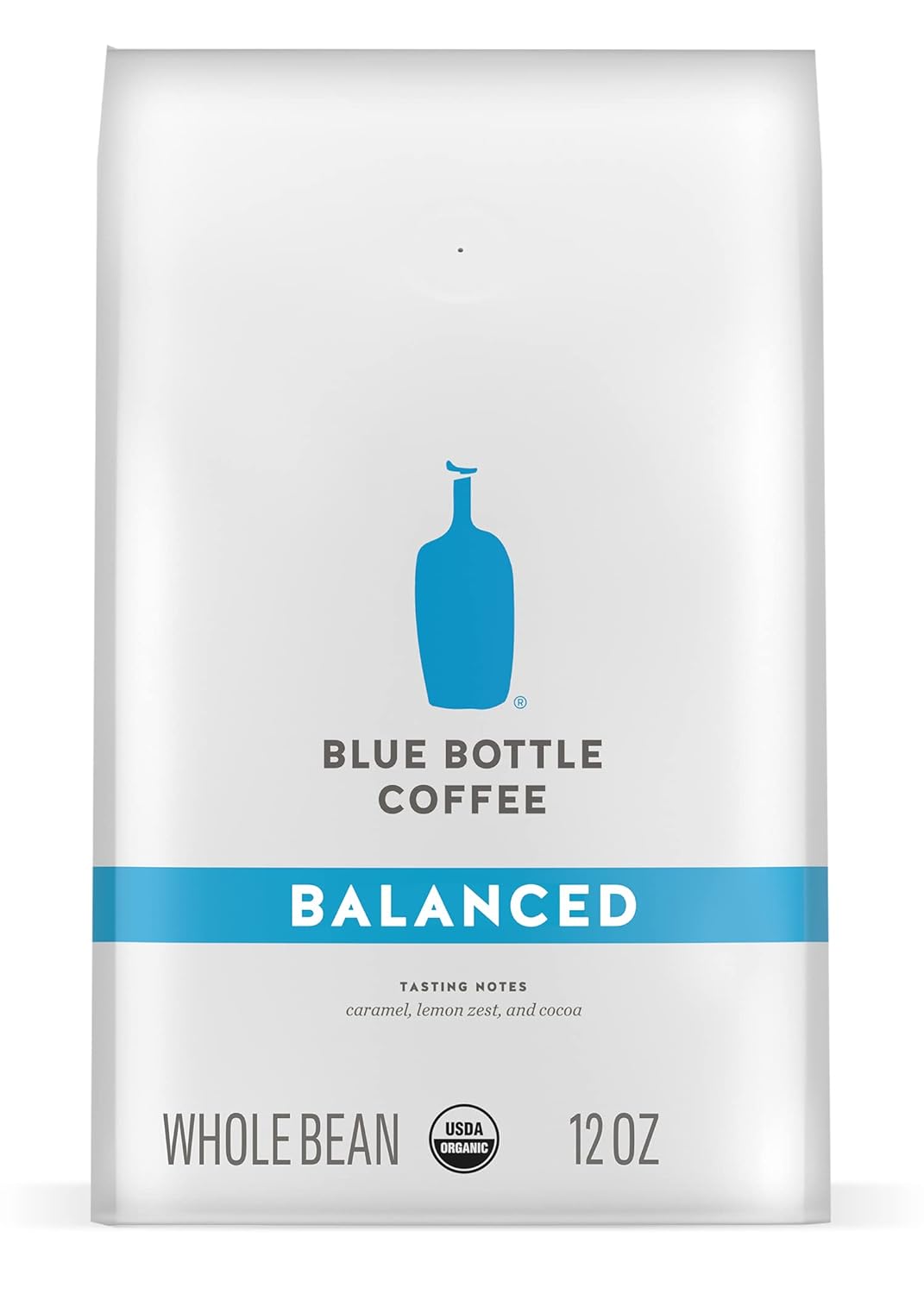 Blue Bottle Whole Bean Organic Coffee, Balanced, Medium Roast, 12 Ounce bag (Pack of 1)