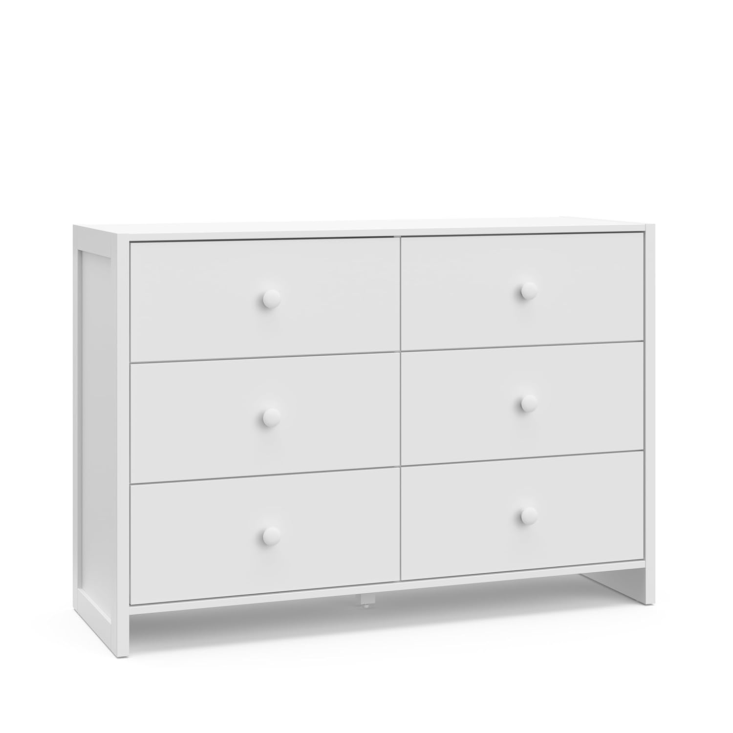 Storkcraft Calabasas 6 Drawer Dresser (White) - GREENGUARD Gold Certified, 6 Drawer Dresser with Interlocking Drawer System, Dresser Drawer Organizer for Kids' Bedroom