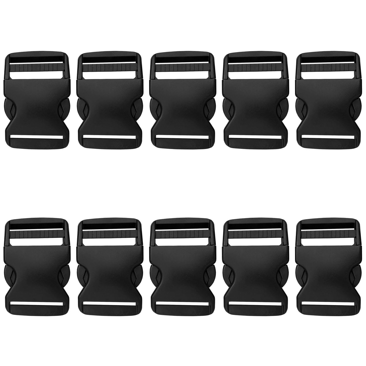 [XuJJJJunB] ブラック 25mm 10個セット サイドリリースバックル プラスチックバックル 紐 留め具 リュック部品 背中 プラスチックパーツ