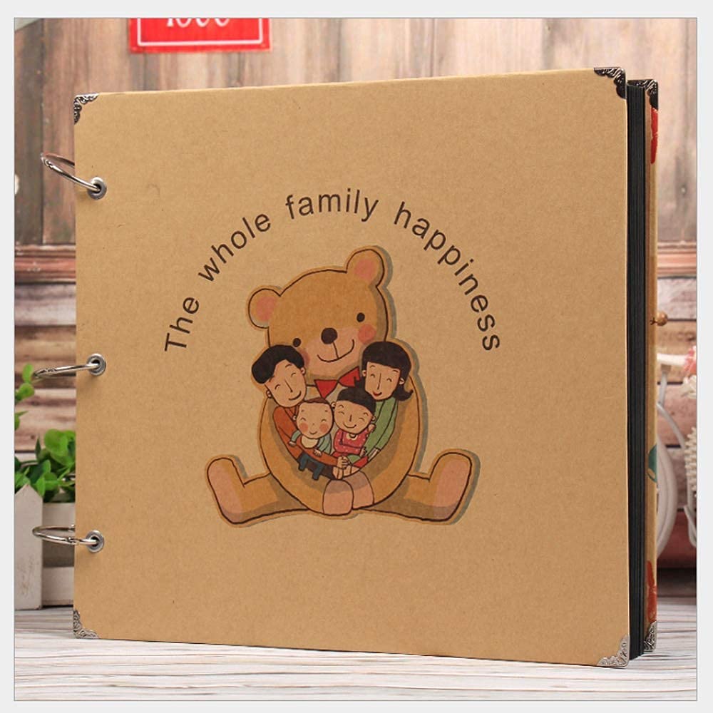 Feliz Familia Crecimiento Anuario Kraft Diy Scrapbook Vintage Viajes Viajes Álbum de Fotos Del Álbum de San Valentín Día de San Valentín Libro de Álbum de Boda Restaurable Diy Memories Libros co