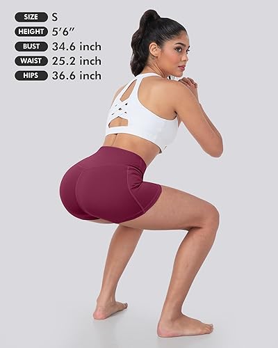Miniatura 6 de LZYVOO Pantalones cortos de elastano para mujer, cintura alta, control de abdomen, pantalones cortos de yoga con bolsillos