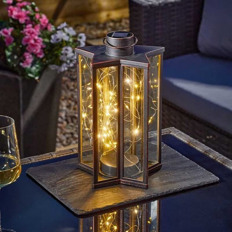 Smart Garden Solar Powered Firefly Star Lantern, Bronze Effect, (1080076)
