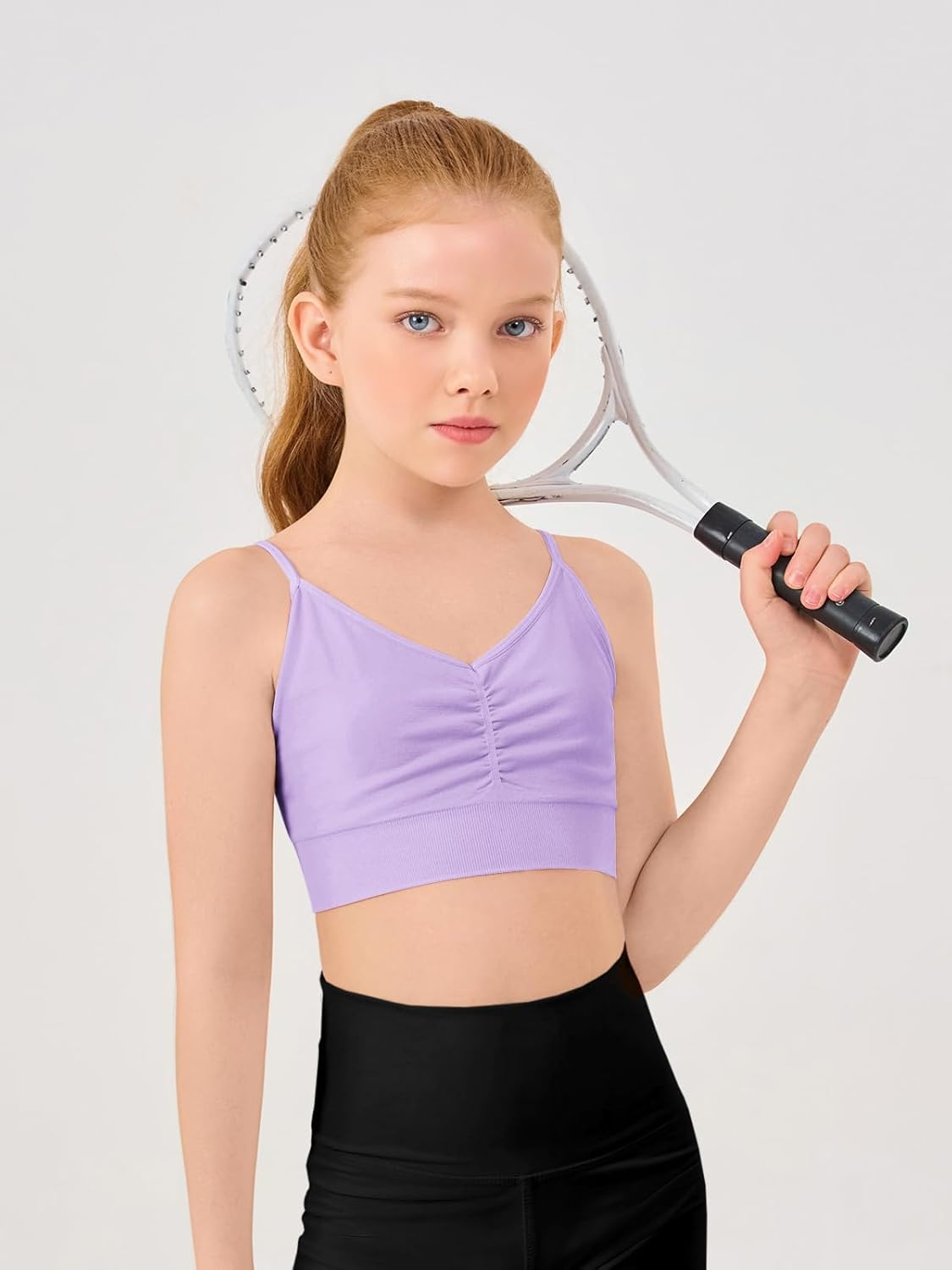 Haloumoning Girls Training Bra Kids Adjustable Sports Bra Yoga Dance Crop Top 5-14 Years - Image 2