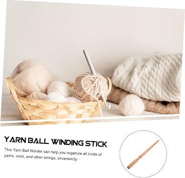 HOODANCOS Hand Yarn Winder Stick for Wool Cotton Silk Yarn Wooden Winding Tool Portable Sturdy for Winder