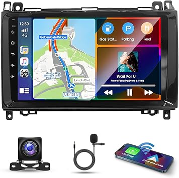 4G+64G 2 Din Car Stereo for Mercedes-Benz A B Class W169 W245 W639, for Vito Viano Sprinter W906, 9 Inch Android 13 Car Radio Receiver w/Wireless Carplay Android Auto GPS Navigation SWC Backup Camera