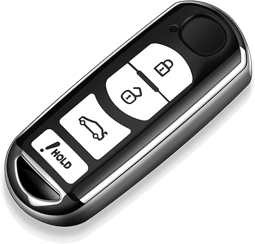 Tukellen Funda protectora especial de TPU suave para llavero de Mazda, compatible con Mazda Miata CX-3 CX-4 CX-5 CX-7 CX-9 MX5 23568 (plateado)