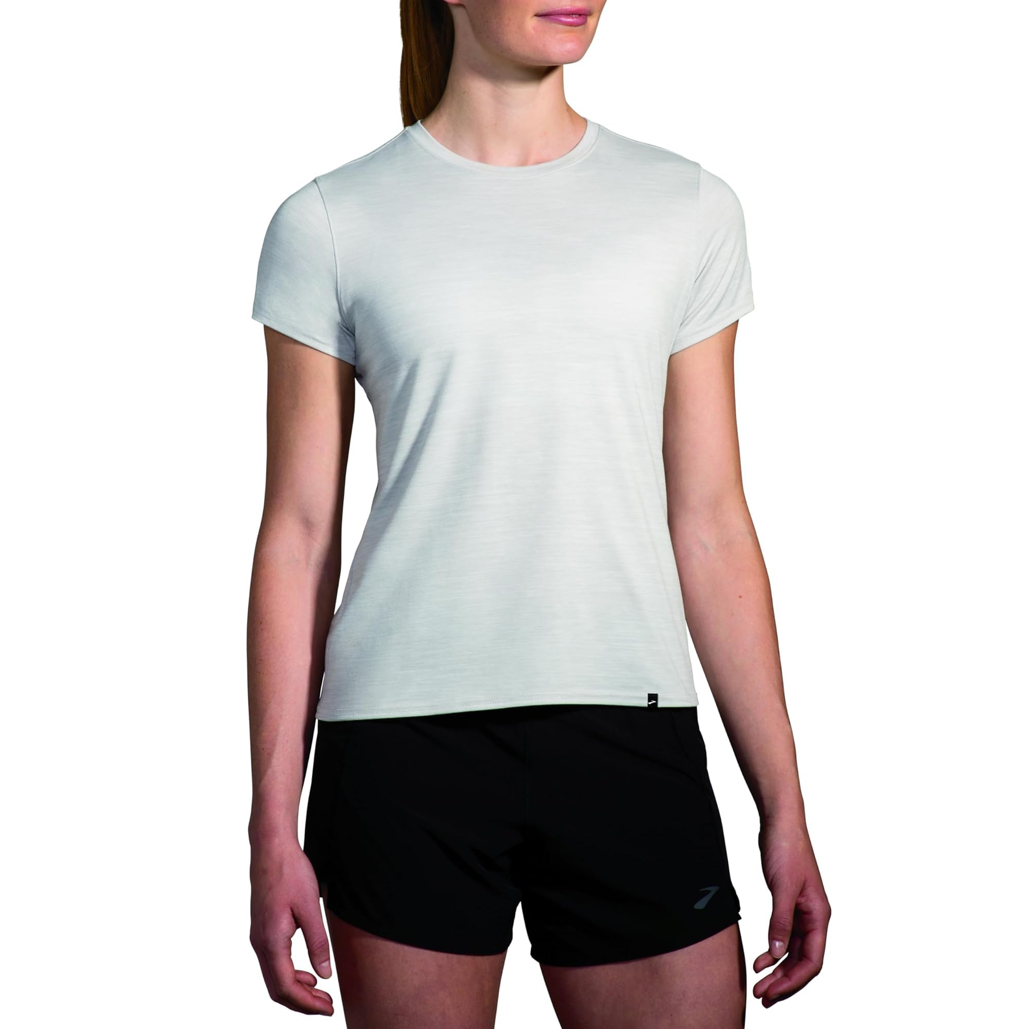 Brooks Womens Luxe Short Sleeve Heather Light Ash Medium