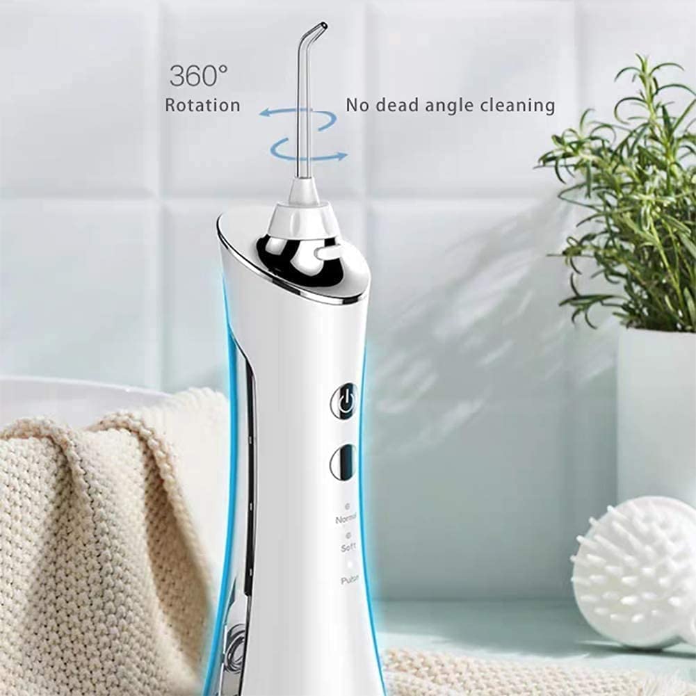 GeRRiT Water Flosser Irrigatore Orale Dentale Senza Fili Professionale - Idropulsore Portatile e Ricaricabile Impermeabile a 4 modalità for la casa e i Viaggi, apparecchi ortodontici e Cura dei Ponti
