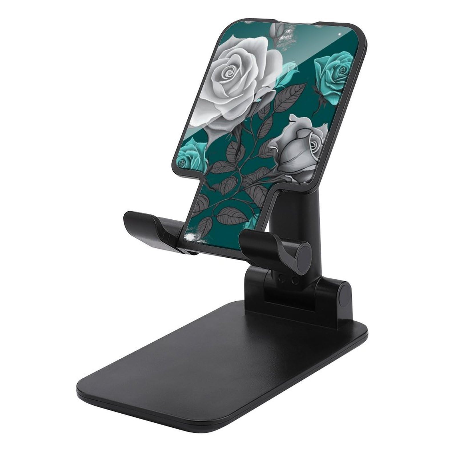 Support téléphone pliable avec base antidérapante gris sarcelle