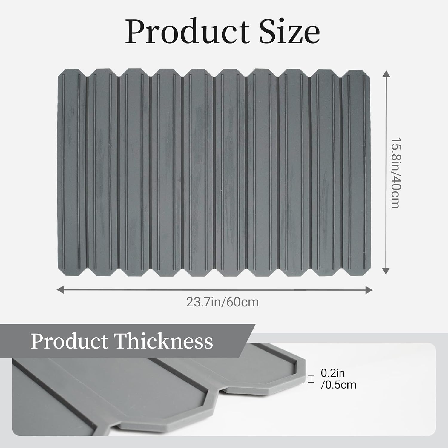 Foldable Silicone Dish Drying Mat, Large Non-slip Multi-use