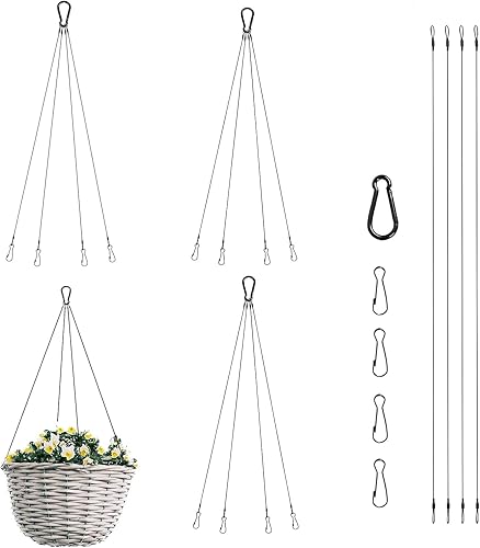 Miniatura 8 de Cadena para plantas colgantes, cadena de comedero de pájaros con ganchos de 22 pulgadas para campanilla de viento, linternas, maceta de flores