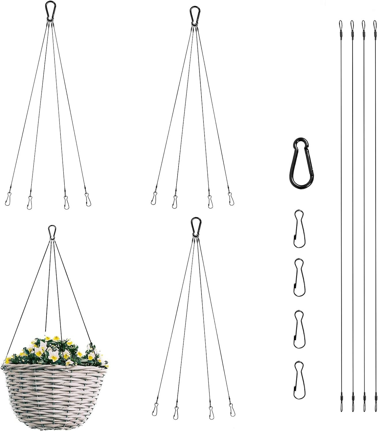 Lot De 4 Chaînes De Suspension Avec Crochets En Acier Inoxydable 304