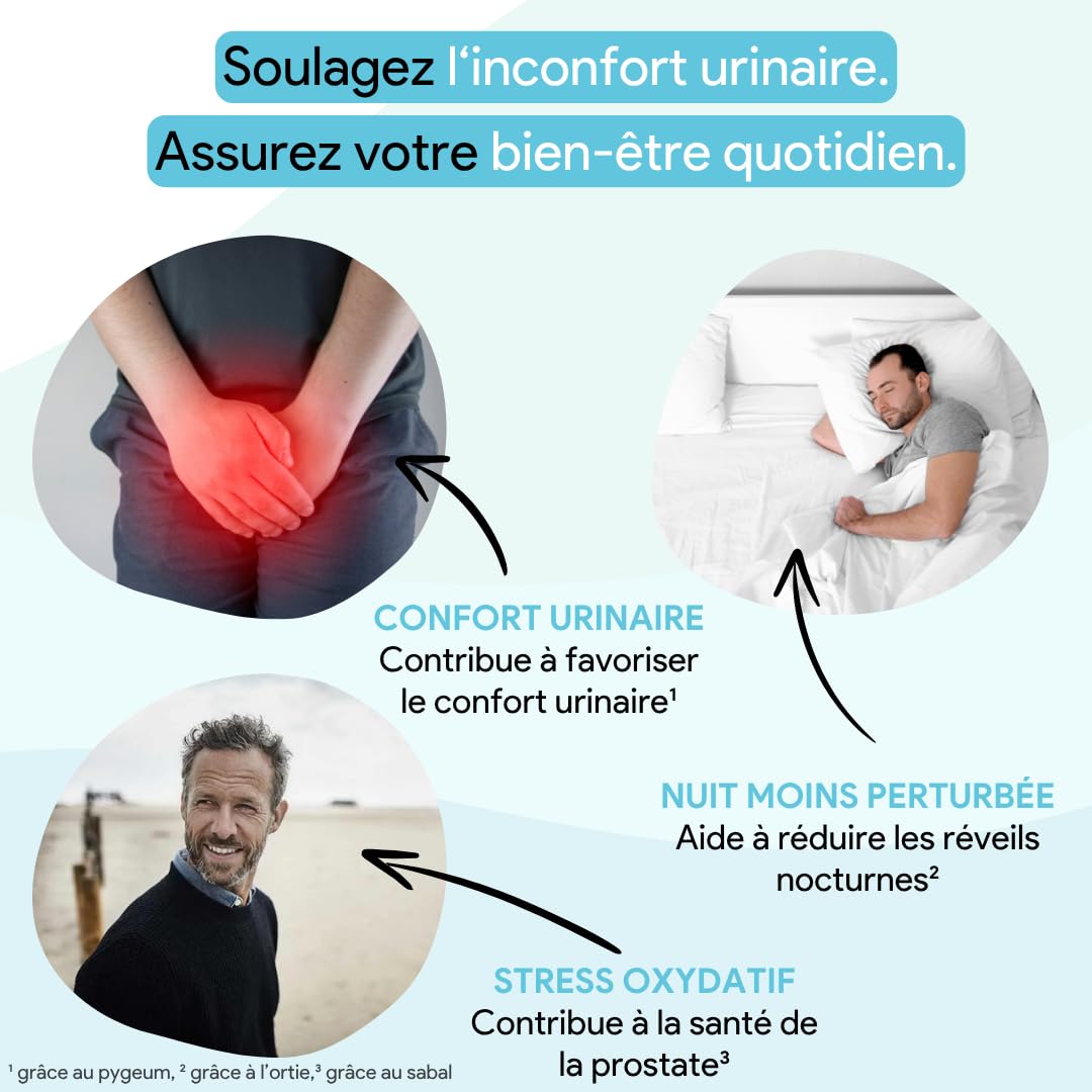 Prostatex • Confort urinaire & HBP | Prostate | Formule naturelle et vegan avec Saw palmetto, Ortie, Pépin de courge, Palmier nain, Pygeum africanum, Prunier d'afrique • Made in France - 120 gélules