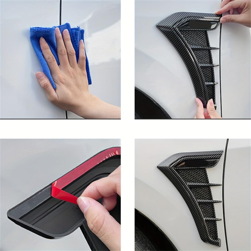 2 Pezzi Prese d'Aria Laterali Parafango per Alfa Romeo Mito 147 156 159 166 Giulietta Mito Spider Stelvio, Griglia Decorativa Cofano Adesivi Carrozzeria Auto Styling Estetico