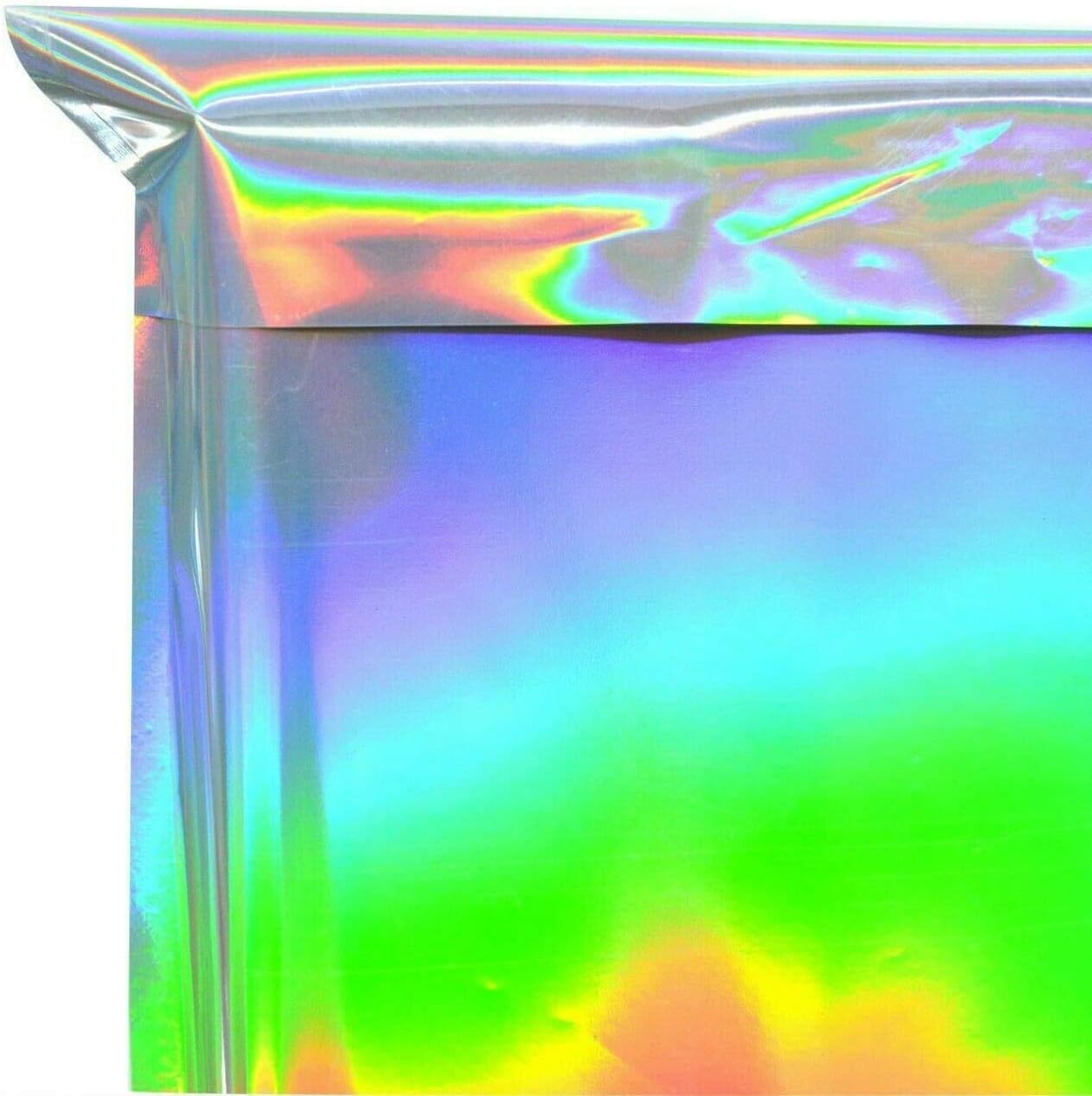 100PCS Holographic Metallic Poly Mailers Aluminum Foil Glitter Bag Mailing Self Sealing Envelope Pouches Storage Mylar Bags Packaging Bags for shipping (6.5x9 Inch)