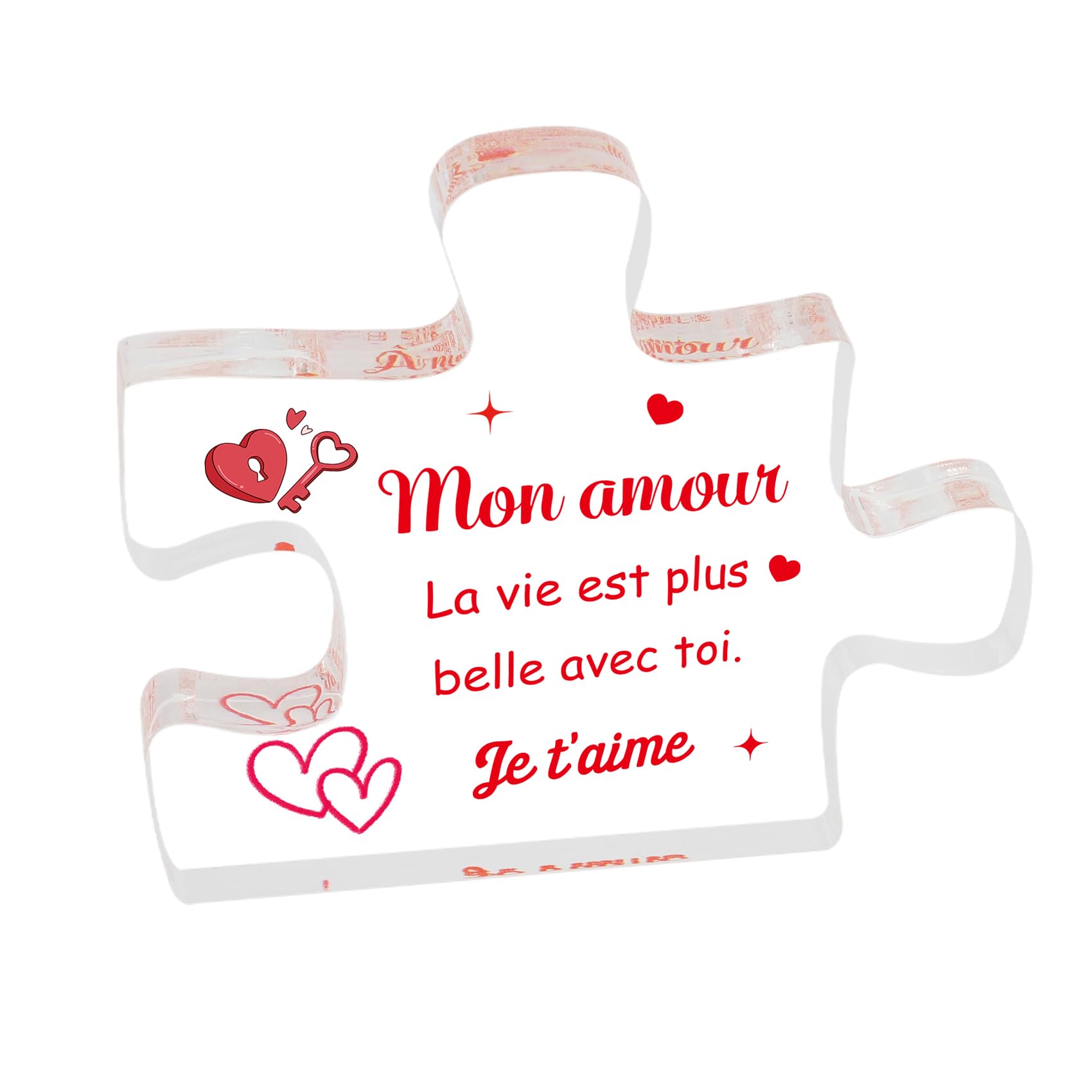 Puzzle Acrylique Romantique Pour Couple - Cadeau Saint Valentin, Anniversaire Et Noël Idéal Pour Lui Ou Elle