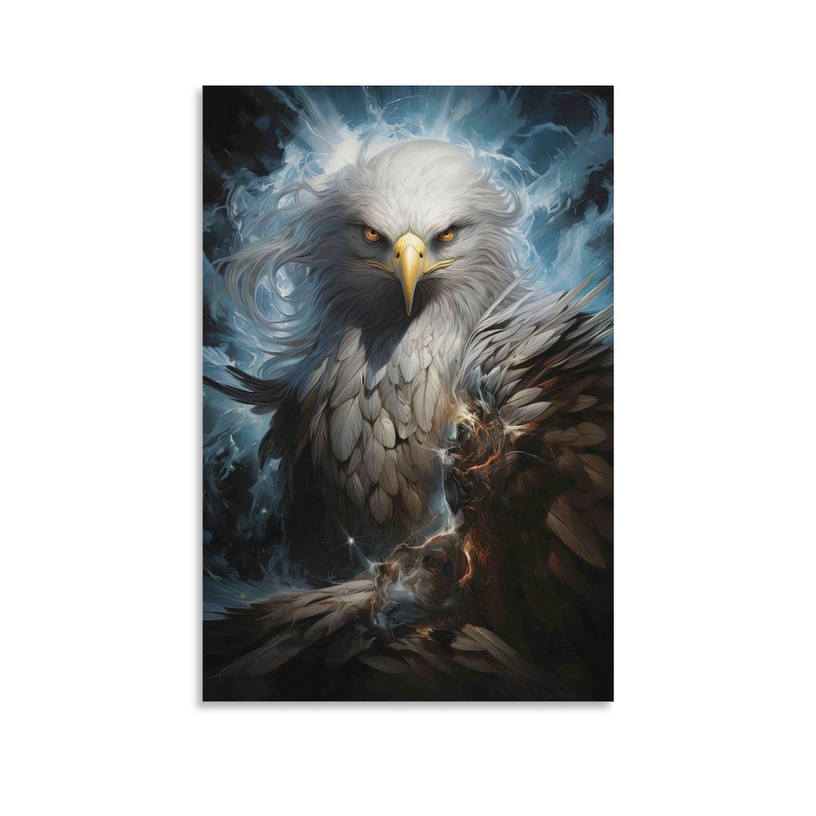 DHBANEIOK Eagle with Stormy Wings Poster Artwork Giclee Canvas Prints Modern Canvas Wall Art Picture Wall Hanging for Living Room Home Decorations 24x36inch(60x90cm)