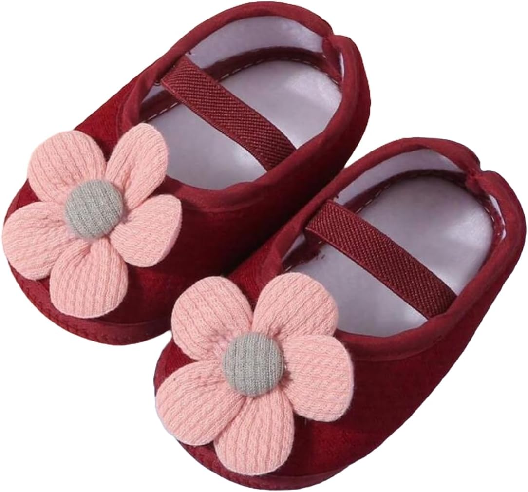 [J.B.things] ベビーガールズ花柄ファーストシューズ、滑り止め付き室内用 ファーストシューズ ベビーシューズ ベビー 赤ち
