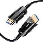 Fibre optique HDMI câble 50ft, 8K Longue HDMI 2.1 Câble, Ultra Fibre haute vitesse HDMI Cord, 48Gbps, 8K@60Hz 4K@120Hz, dynamique HDR, eARC, HDCP 2.2 et 2.3, 3D, pour HDTV Moniteur Jeu Ordinateur portable Xbox PS4/PS5