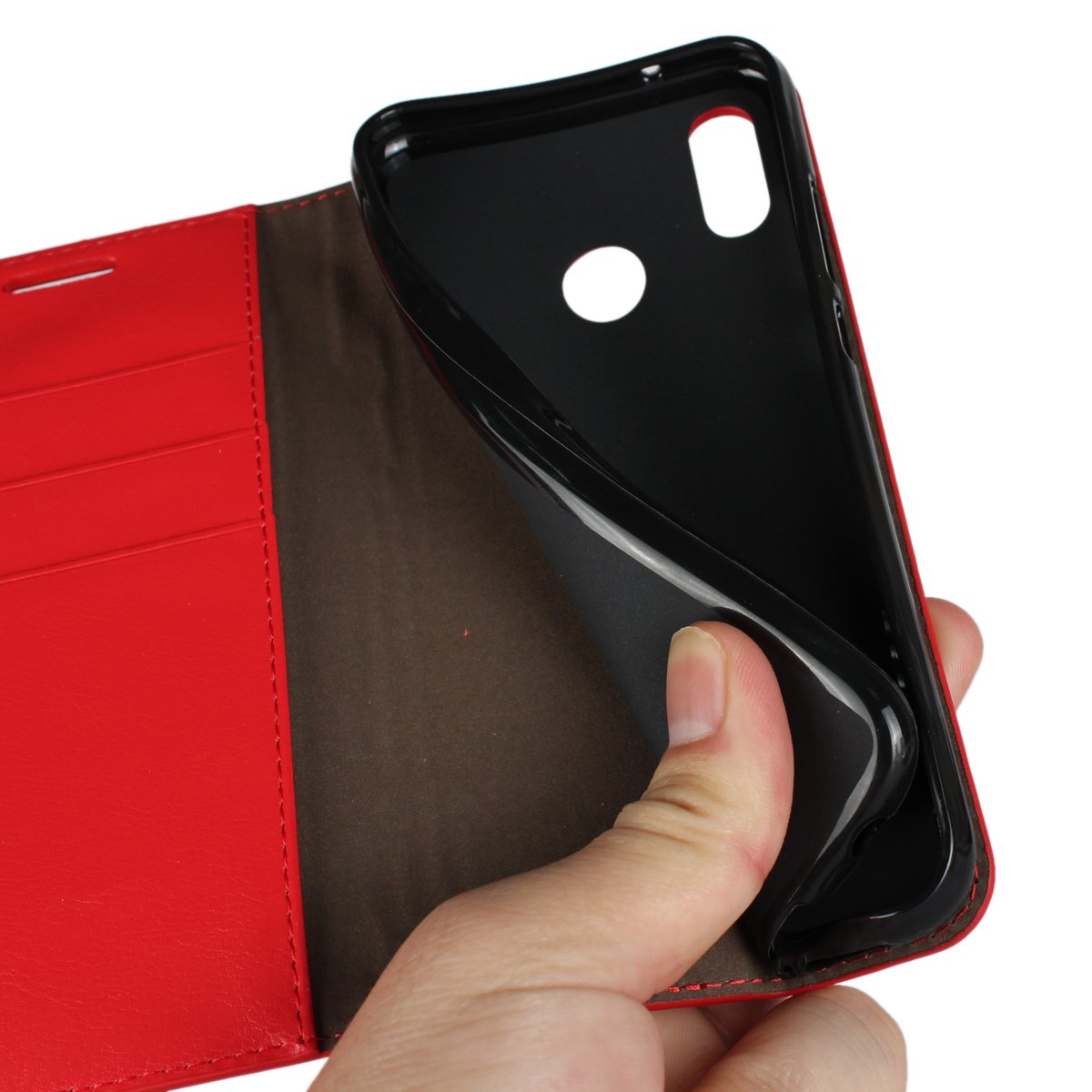 Amazon.co.jp: DeftD Huawei P20 Lite 用 ケース 本革 レザー 手帳型